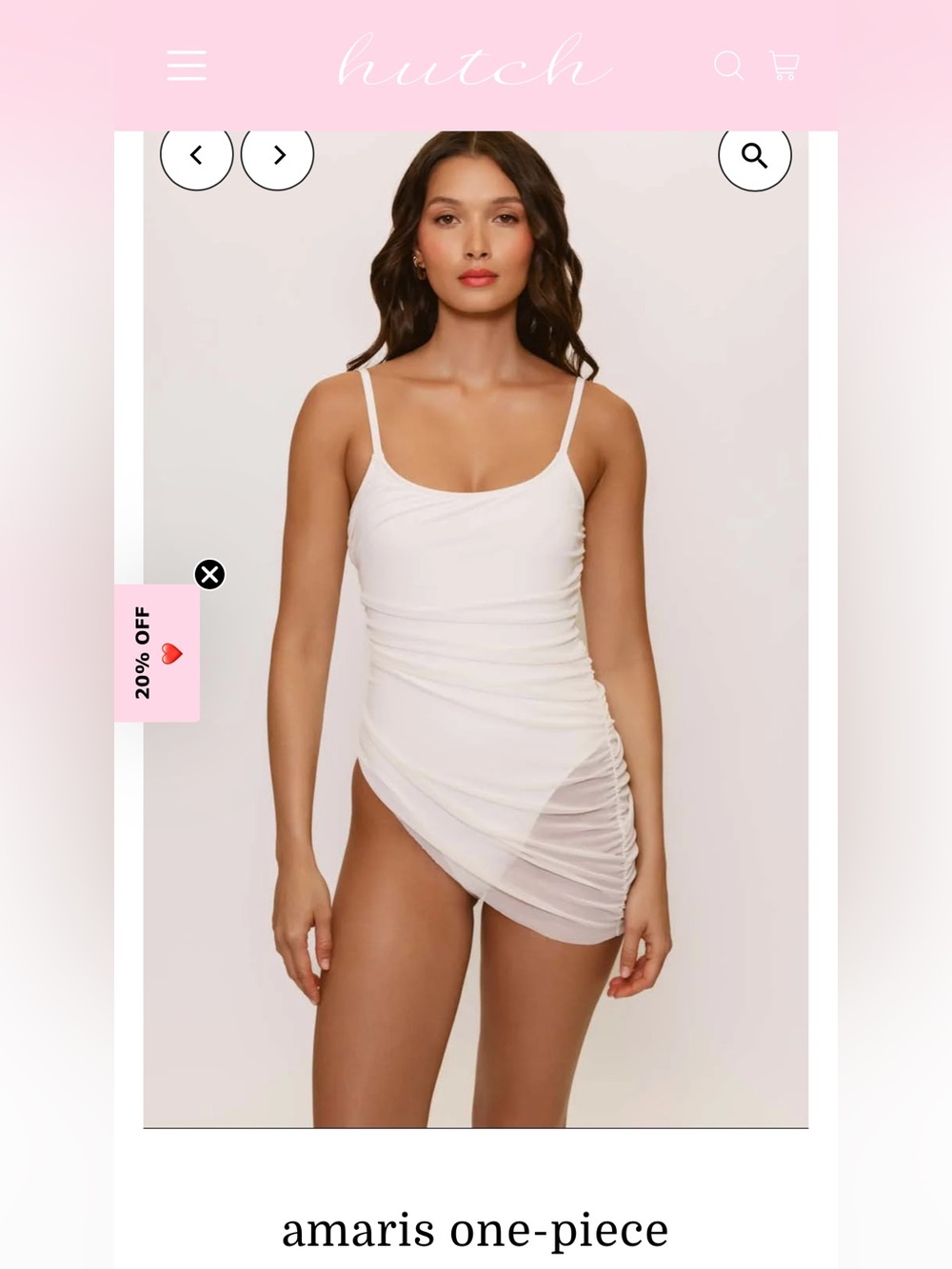 Hutch Cream Ruched Side Amaris One-Piece Swim